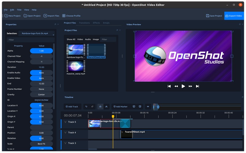 phần mềm sửa video OpenShot